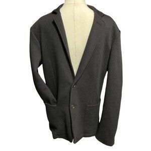 Black/Red Diamond Weave Two Button Blazer w/ Elbow Patches